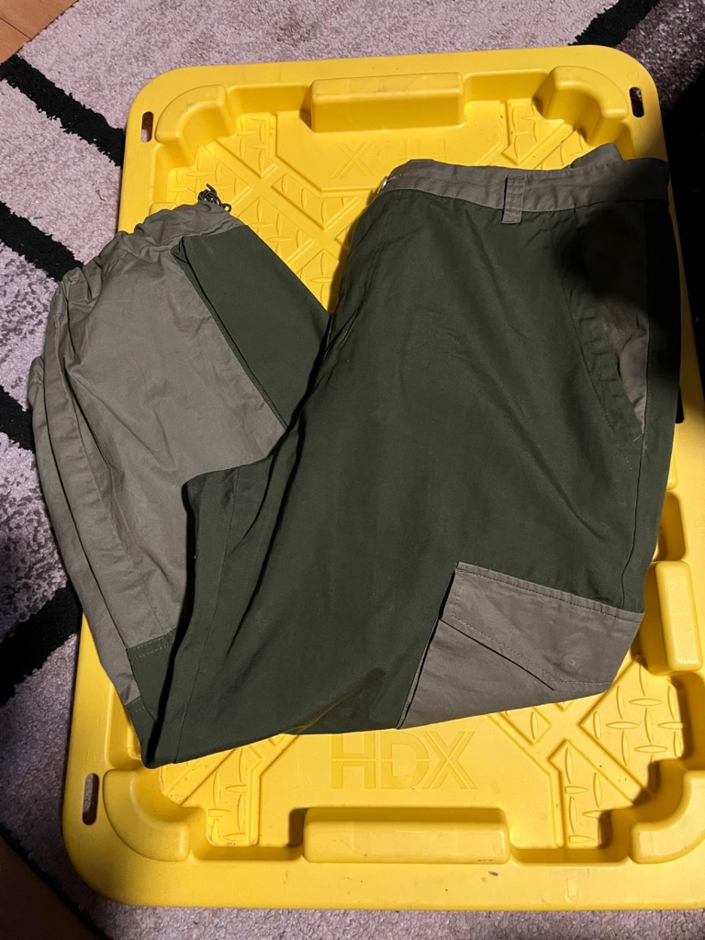 AFRM unisex women or Men's Two-Tone Olive Cargo Pants - Utility Style